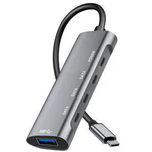 KEHIPI  USB C Hub 5Gbps,Laptop Docking Station with 3 5Gbps USB-C Data, 1 5Gbps USB-A, and 1 PD 60W Comptible for MacBook Pro, iMac, iPad Pro, iPhone 16/15, Galaxy S24, and More