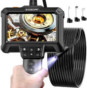 _Mega Brand Camera with Light - IP67 Waterproof Borescope Camera with 8 Adjustable LED Lights | 4.3" LCD Screen Borescope | HD 1080P Inspection Cameras with 16.5ft Semi-Rigid Cord Tools for Men