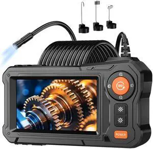 KEHIPI Endoscope Camera with Light - 4.3" LCD Screen Inspection Cameras,IP67 Waterproof Borescope with 8 Adjustable LED Lights,HD 1080P Endoscope Camera 16.5ft Semi-Rigid Cord,gifts for men tools and