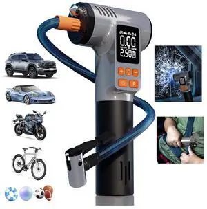 KEHIPI Car Tire Inflator with Window Breaker Seatbelt Cutter: 180PSI Air Pump - Portable Air Compressor with Digital Pressure Gauge & Auto Shut-Off for Car, Bike, Ball, Motorcycle, Swim Ring- Gift for