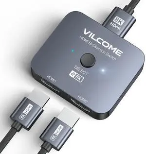 KEHIPI HDMI 2.1 Switch, Ultra HD 8K HDMI Switcher Splitter 2 in 1 Out, Bi-Directional HDMI Switcher Supports 4K@120Hz, 8K@60Hz, Aluminum HDMI Switch for PS5/4, Xbox, Roku, Apple TV, Fire Stick KEHIPI HDMI 2.1 Switch, Ultra HD 8K HDMI Switcher Splitter 2 in 1 Out, Bi-Directional HDMI Switcher Supports 4K@120Hz, 8K@60Hz, Aluminum HDMI Switch for PS5/4, Xbox, Roku, Apple TV, Fire Stick