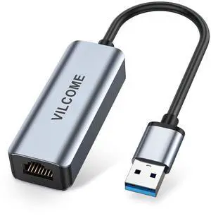 KEHIPI USB 3.0 to 100/1000 Gigabit Ethernet LAN Network Adapter, Driver Free RJ45 Internet Adapter Compatible with MacBook Surface Pro Laptop PC