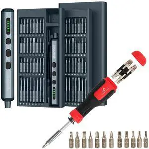 KEHIPI 68-in-1 Mini Electric Screwdriver and 13-in-1 Multi-bit Screwdriver