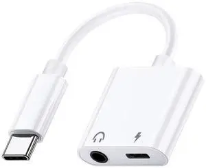 KEHIPI USB Type C to 3.5mm Headphone Audio and Charger Adapter, Support PD & QC Fast Charging, Compatible with Google Pixel 4 4XL 3 3XL 2 2XL, Samsung Galaxy S20/S21 Ultra/Note 20/10 Plus and More
