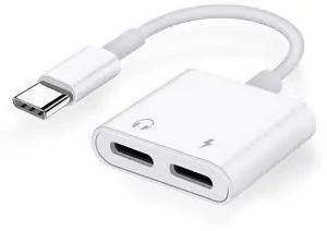 KEHIPI USB C Splitter, Dual USB C Audio and Charger Adapter Compatible with ipad Pro/Air 4,Samsung Galaxy Phone S21/S20/FE 5G/+/Ultra/Note 20/10+Plus,Google Pixel 4/3/2 XL