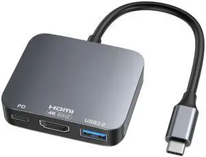 KEHIPI USB C to HDMI Adapter4K@60HZ, HDMI to USB C Adapter Multiport with USB Type C PD & USB 3.0 Port, Compatible for MacBook Pro/Air, iPad Pro/Air, Dell XPS, iPhone 15 Pro/Max, Android and More