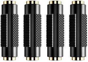 KEHIPI 3.5 mm Female to Female Adapter, 3.5mm Stereo Jack to 3.5mm Stereo Jack Adapter Connectors Stereo Coupler Female to Female Gold Plated -4pack KEHIPI 3.5 mm Female to Female Adapter, 3.5mm Stereo Jack to 3.5mm Stereo Jack Adapter Connectors Stereo Coupler Female to Female Gold Plated -4pack