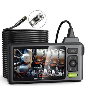 KEHIPI 50FT Sewer Inspection Camera with 1080P Dual Lens, Led Light, 5" IPS Screen, Split Screen, IP67 Waterproof Endoscope, 7.9mm Borescope Probe