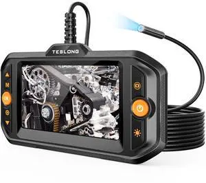 Teslong Endoscope Borescope with Light, Snake Inspection Camera for Automotive Engine, Waterproof Fiber Optic Camera for Mechanics - Ideal for Wall, Vent, Wire Video Scope (16.5FT)