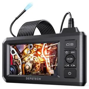 KEHIPI 5.5mm Industrial Endoscope, 1080P Digital Borescope Inspection Camera with 4.3" Screen, IP67 Waterproof Snake Camera with Lights,16.5FT Semi-Rigid Cable, 32GB Card &Photo Capture,Helpful Tool