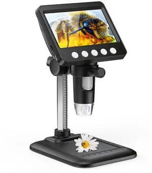 KEHIPI 4.3" Digital Microscope for Adults, Coin Microscope1000X Magnification with 8 Ajustable LED Fill Lights, USB Microscope for Windows/MacOS, Coin Collection Supplies (376)