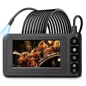 KEHIPI Industrial Endoscope Borescope Camera with Light, 4.3'' LCD Screen HD Digital Snake Handheld Waterproof Sewer Inspection Camera with 8 LED Lights, 66FT Semi-Rigid Cable