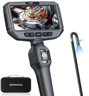 KEHIPI Dual Lens Articulating Borescope, Endoscope Camera with Light, Articulated Probe, Flexible Snake Inspection Camera for Wall, Automotive Engine Inspect-4.92FT
