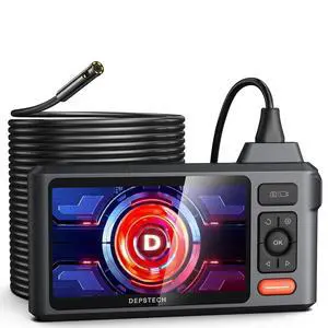 KEHIPI 50FT Sewer Inspection Camera,  1080P Dual Lens Endoscope with Lights, 5" IPS Screen Borescope Tool, Split Screen, IP67 Waterproof, 7.9mm Snake Scope Drain Camera for Wall Drain Pipe Automotive