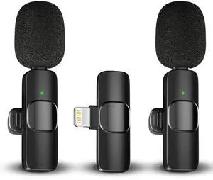 KEHIPI Professional Wireless Lavalier Lapel Microphone for iPhone iPad, Mini Lapel Mics Plug-Play 2.4G Ultra-Low Delay Noise Reduction Chip for Video Recording Interview Podcast Vlog YouTube Tiktok