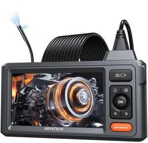 KEHIPI Dual-Lens Endoscope Camera with Light,  1080P HD Borescope with 5" IPS Screen, 16.5FT Flexible Sewer Plumbing Snake Camera, Cool Gadgets for Men, Women