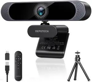 KEHIPI 4K Webcam, Ultra HD 1/2.55'' Sony Sensor, 3X Digital Zoom, Dual Noise-Canceling Microphones, Remote Control, Auto Focus, Streaming Webcam for PC, Mac, Laptop, Video Call, Zoom, Skype, Teams KEHIPI 4K Webcam, Ultra HD 1/2.55'' Sony Sensor, 3X Digital Zoom, Dual Noise-Canceling Microphones, Remote Control, Auto Focus, Streaming Webcam for PC, Mac, Laptop, Video Call, Zoom, Skype, Teams
