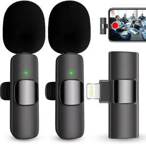 KEHIPI Professional Wireless Lavalier Lapel Microphone for iPhone, iPad, Cordless Omnidirectional Condenser Recording Mic for Video Recording, Live Streaming, Interview Podcast Vlog YouTube Tiktok