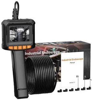 KEHIPI Endoscope Camera with Light - 2.4" LCD Screen Inspection Cameras,IP67 Waterproof Borescope,HD 1080P Endoscope Camera 16.5ft Semi-Rigid Cord for Sewer,Gifts for Men Tools and Gadgets