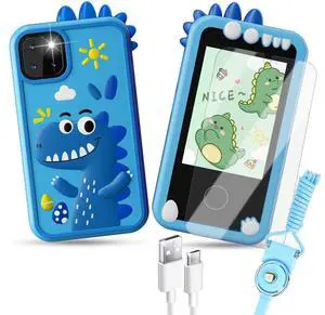 KEHIPI Smart Phone for Kids, HD Dual Camera, Travel Toy, Preschool Learning Toy, Christmas & Birthday Gift for Girls & Boys 3-14, Blue