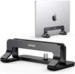 UGREEN Vertical Laptop Stand Holder for Desk Compatible with MacBook Pro, MacBook Air Stand Vertical Aluminum Adjustable for Up to 17.3 Inch Gaming Laptop, Black