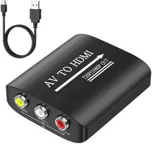 KEHIPI AV to HDMI Converter, AV to HDMI Adapter Support 720p/1080p for PS1/PS2/PS3/Xbox 360/WII/N64/SNES/STB/VHS/VCR/Blue-Ray DVD Players KEHIPI AV to HDMI Converter, AV to HDMI Adapter Support 720p/1080p for PS1/PS2/PS3/Xbox 360/WII/N64/SNES/STB/VHS/VCR/Blue-Ray DVD Players