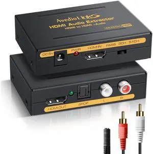 KEHIPI 4K HDMI Audio Extractor Splitter, 4K@60Hz HDMI Audio Converter Adapter + Optical Toslink SPDIF + L/R Stereo Compatible with Fire Stick, Blu-Ray Player (4K 60Hz Black) KEHIPI 4K HDMI Audio Extractor Splitter, 4K@60Hz HDMI Audio Converter Adapter + Optical Toslink SPDIF + L/R Stereo Compatible with Fire Stick, Blu-Ray Player (4K 60Hz Black)