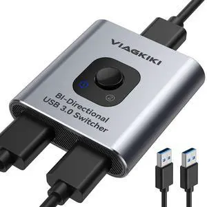 KEHIPI USB 3.0 KVM Switch - 2 in 1/1 in 2 Out, Share 1 USB Device for PCs Mouse, Keyboard, Printer, Scanner