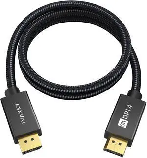KEHIPI 8K DisplayPort Cable 1.4 3ft, Short DP Cable 3.3ft, [8K@60Hz, 4K@144Hz, 1080P@240Hz], Support HBR3, 32.4Gbps, HDCP 2.2, HDR, Compatible for Gaming Monitor, TV, PC, Laptop, 3090 Graphics .etc