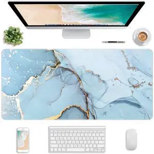 KEHIPI Extended Gaming Mouse Pad, XXL Large Desk Pad 30 x 14 Inch, Big Computer Keyboard Mousepad, Waterproof Mouse Mat with Stitched Edges and Non-Slip Base for Women Office Gaming, Blue Marble KEHIPI Extended Gaming Mouse Pad, XXL Large Desk Pad 30 x 14 Inch, Big Computer Keyboard Mousepad, Waterproof Mouse Mat with Stitched Edges and Non-Slip Base for Women Office Gaming, Blue Marble