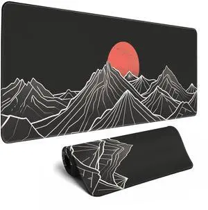 KEHIPI Minimalist Black Gaming Mouse Pad XL XL Large Mouse Pad Mat Long Extended Mousepad Desk Pad Non-Slip Rubber Mice Pads Stitched Edges Thin Pad (31.5x11.8 Inch)-Mountains KEHIPI Minimalist Black Gaming Mouse Pad XL XL Large Mouse Pad Mat Long Extended Mousepad Desk Pad Non-Slip Rubber Mice Pads Stitched Edges Thin Pad (31.5x11.8 Inch)-Mountains