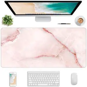 KEHIPI Extended Gaming Mouse Pad, XXL Large Mouse Mat 30 x 14 Inch, Big Computer Keyboard Mousepad, Waterproof Desk Pad with Stitched Edges and Non-Slip Base for Office Gaming, Light Pink Marble KEHIPI Extended Gaming Mouse Pad, XXL Large Mouse Mat 30 x 14 Inch, Big Computer Keyboard Mousepad, Waterproof Desk Pad with Stitched Edges and Non-Slip Base for Office Gaming, Light Pink Marble