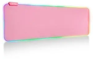 KEHIPI Pink Mouse Pad | RGB Gaming Mouse Pad Pink (Create Your Dream Setup) Large LED Mousepad Mats for Desk with 8 Light Modes, Smooth Gliding, and Easy to Clean - Girl Gaming Accessories