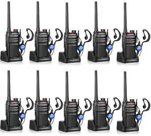 KEHIPIWaterproof walkie talkies for Adults, Work,and Outdoor. walkie talkies Long Range with Headphones and Fast Charger DockHandheld Two Way radios Rechargeable NOAA walkie Talkie (10 Pack)