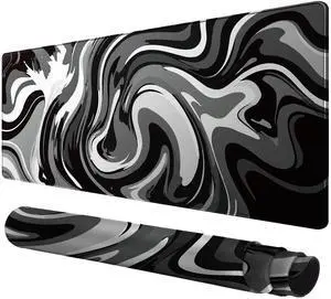 KEHIPI Large Gaming Mouse Pad - Black and White Mouse Pad with Stitched Edges, Extended XL Mousepad with Anti-Slip Rubber Base, Ink Liquid Wave Desk Mat for Keyboard and Mouse(31.5x15.8 inch) KEHIPI Large Gaming Mouse Pad - Black and White Mouse Pad with Stitched Edges, Extended XL Mousepad with Anti-Slip Rubber Base, Ink Liquid Wave Desk Mat for Keyboard and Mouse(31.5x15.8 inch)