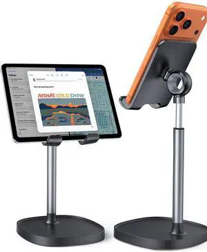 KEHIPI Cell Phone Stand Adjust for iPhone Phone Holder for Desk, Office Desk Accessories PC Gaming Gifts for Her Essentials Kitchen Gadgets Fit Telephone OtterBox Case Switch iPad Air Tablet 4-10 in