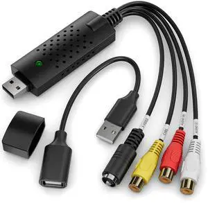 KEHIPI VHS to Digital Converter,RCA to USB Audio Video Converter,USB 2.0 Video Capture Card,Convert VHS to Digital from VHSVCR Mini DV Hi8 DVD for MAC/PC