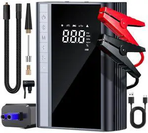 KEHIPI Jump Starter with Air Compressor, 3500A 150PSI CAR Battery Jumper Starter Portable (9.0 Gas/8.0L Diesel) with Digital Tire Inflator, 12V Battery Booster Jump Starter with Large LCD Display