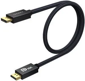 KEHIPI 16K Displayport 2.1 Cable3.3ft, VESA Certified Short DP Cable[16K@60Hz, 8K@120Hz, 4K@240Hz/165Hz], DisplayPort 2.1 Cable Support HDR10, HDCP 2.2, 3D for Gaming Monitor, PC, Graphics, 3.3FT