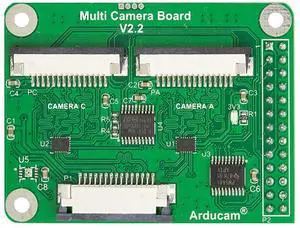 KEHIPI Multi Camera Adapter Module V2.2 for Raspberry Pi 5, 4B, Compatible with Rasperry Pi Camera Module 3/V2/V1, and 12MP IMX477 Cameras