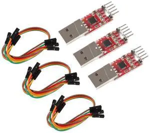 KEHIPI 3 Sets CP2102 Module USB to TTL 5PIN Serial Converter Adapter Module Downloader with Jumper Wires for UART STC 3.3V and 5V