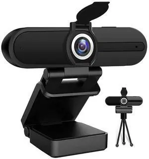 KEHIPI 4K Webcam with Microphone and Tripod, USB Web Camera for PC and Laptop, 8MP Widescreen for Video Calling, Recording, Streaming and Conference