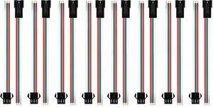 KEHIPI 20 Pairs JST SM 3 Pin Connectors for WS2812B WS2811 WS2812 WS2814 SK6812 FOCB CCT LED Strip Female Male 15cm 22awg Wire (Pack of 2)