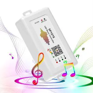 KEHIPI FCOB RGB WS2811 IC WS2812B WS2811 WS2813 SP107E Music Bluetooth Full Color Controller Support Almost All The LED IC Chip Suit for LED Strip,Matrix Panel,Module Buli-in Mic/AUX Input