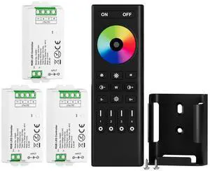 KEHIPI 5050SMD FCOB COB RGB RF Remote RC03RFB &3PCS C03RF LED Tuya LED Controller Kit 4 Zones RF 2.4GHz Wireless Remote Group Control PWM RGB (+ R G B) 4pin LED Strip DC5V DC12V DC24V