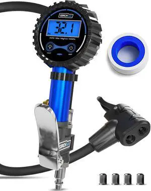KEHIPI Presta Valve Air Chuck  Digital Bike Tire Inflator with Pressure Gauge  Schrader to Presta Valve Adapter for Air Compressor