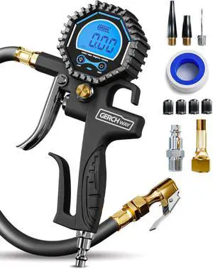 KEHIPI Digital Tire Pressure Gauge with Inflator -200 PSI, Heavy Duty Air Chuck & Compressor Attachments for Car, Truck & SUV