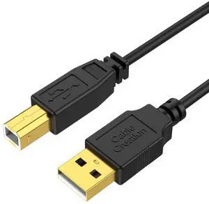 KEHIPI USB Printer Cable 3.3FT, 2.0 Printer Cable to Computer, USB A to B Cord High Speed for HP, Brother, Epson, Canon, Piano, Dac, and More,1M