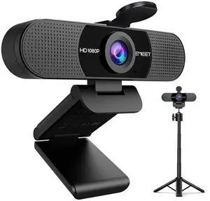KEHIPI C960 Webcam with Tripod, 1080P Webcam with Microphone, Adjustable Height Mini Tripod, C960 Web Camera with Privacy Cover, Plug & Play with Stand for Zoom/Skype/YouTube/FaceTime