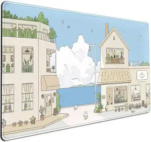 KEHIPI Cute Desk Mat Kawaii Mousepad Japanese Street Mouse Pad,Blue and Brown Cute Anime Keyboard Mat 31.5"x15.75", Large Mouse Pad XXL Gaming Desk Pad XL Office Decor for Women Girls Laptop Keyboard KEHIPI Cute Desk Mat Kawaii Mousepad Japanese Street Mouse Pad,Blue and Brown Cute Anime Keyboard Mat 31.5"x15.75", Large Mouse Pad XXL Gaming Desk Pad XL Office Decor for Women Girls Laptop Keyboard